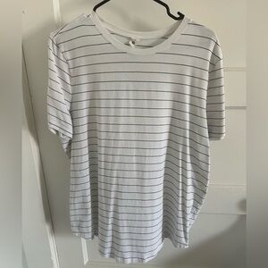 Lululemon Athletica White and Black Short Sleeve Tee